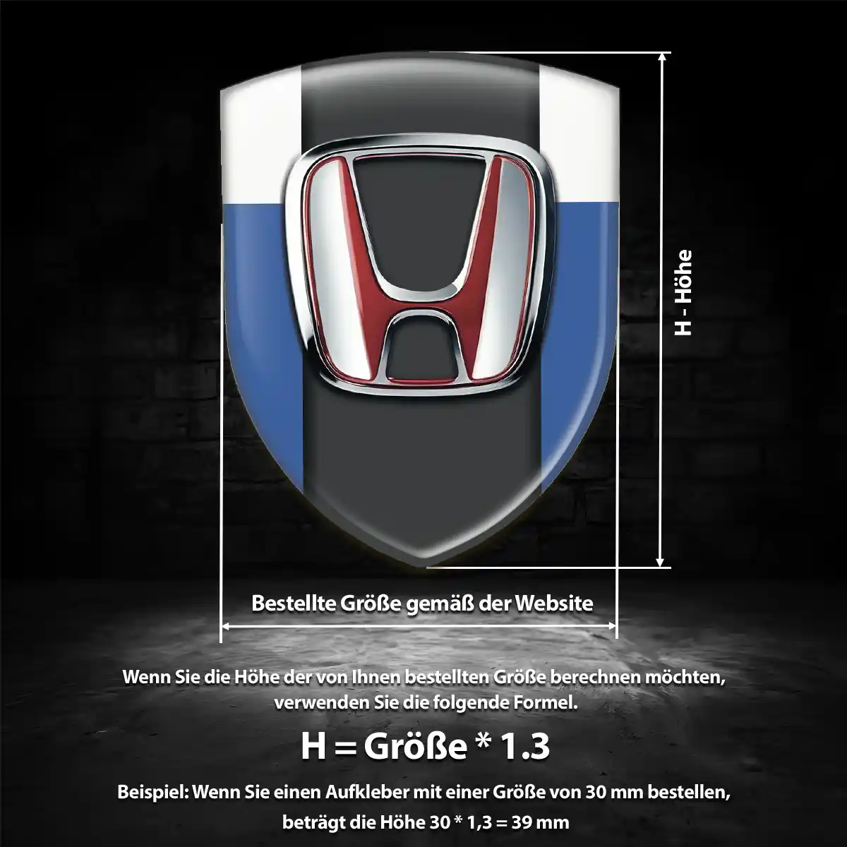 Honda Emblem Wappen Auto Hochwertiges Harz