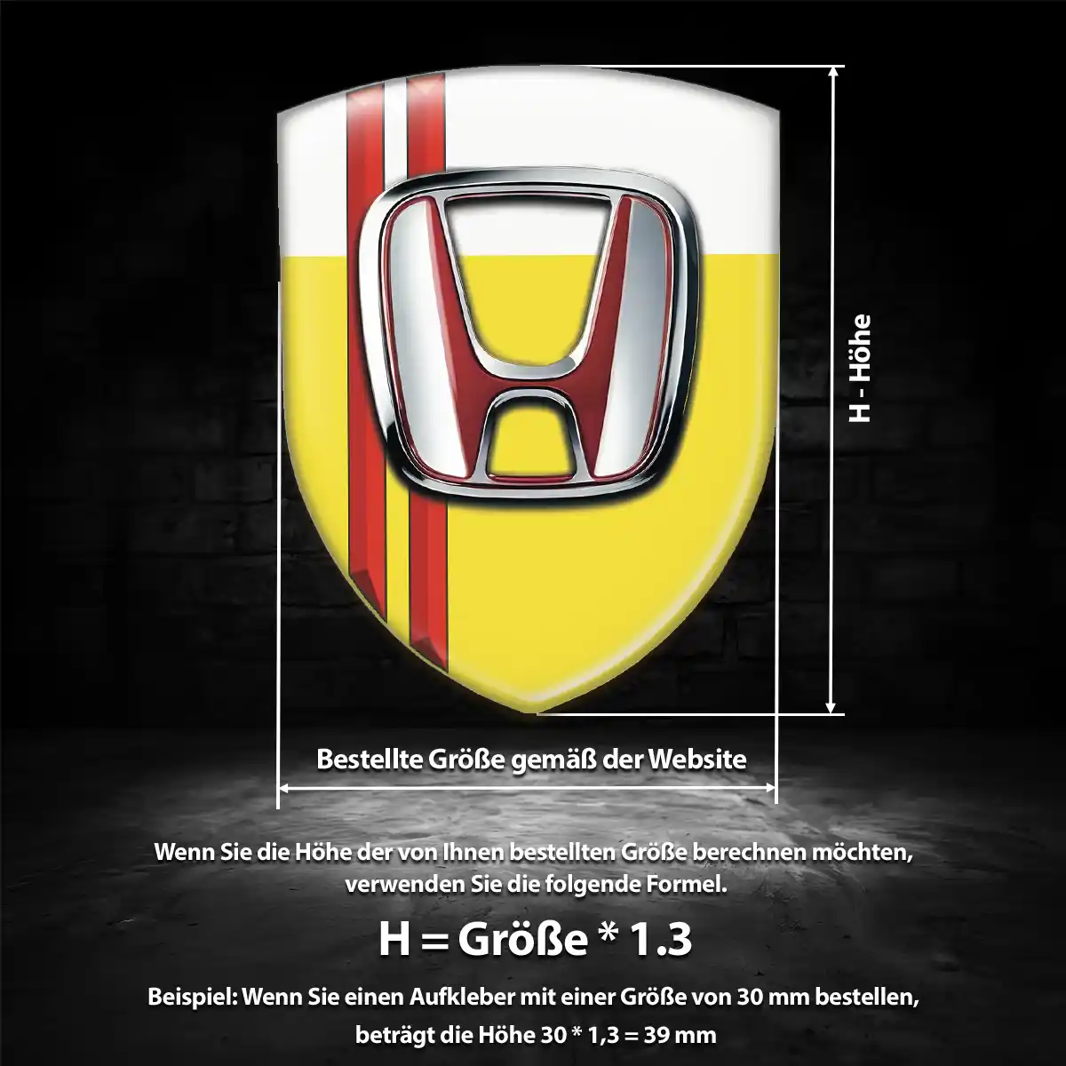 Honda Emblem Wappen Hochwertiges Harz