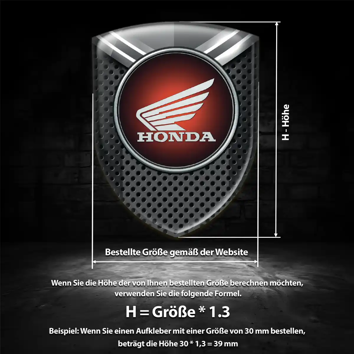 Honda Emblem Wappen Luxus-Edition