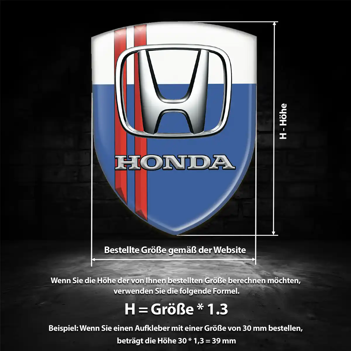 Honda Embleme Silikon Aufkleber Auto Tuningfahrzeug