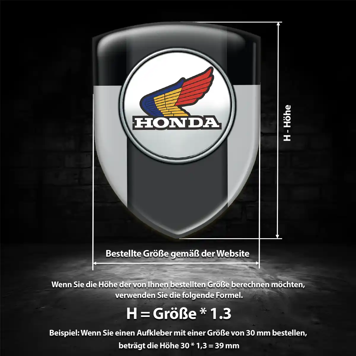 Honda Embleme Silikon Aufkleber Edles Design