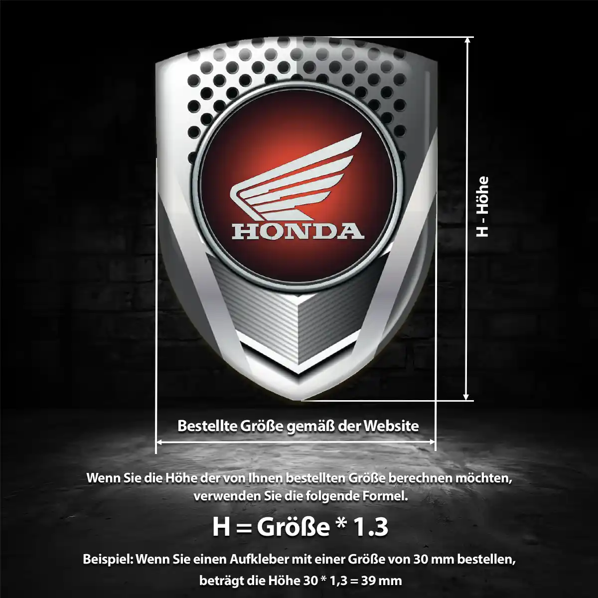 Honda Embleme Silikon Aufkleber Exterieurdesign