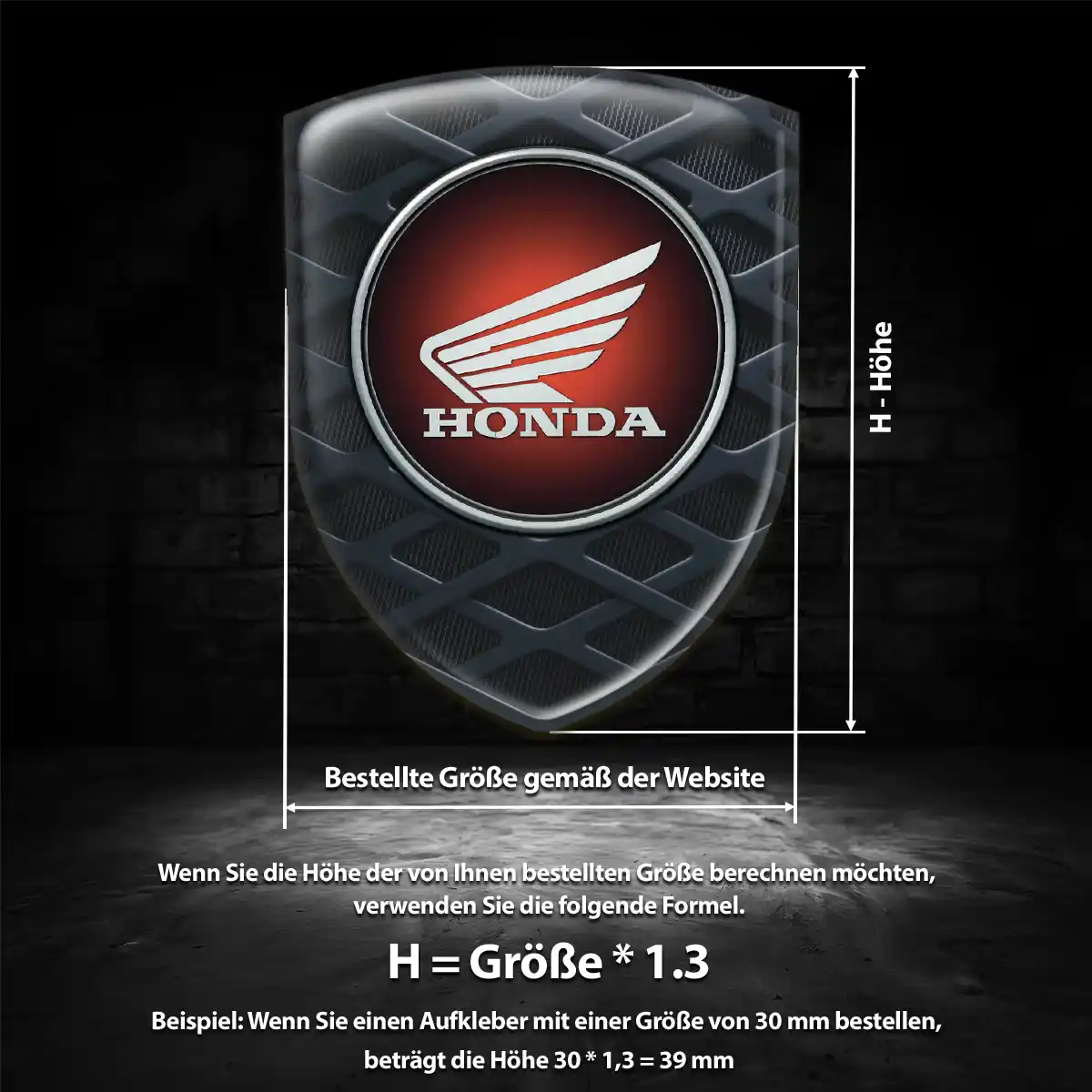 Honda Embleme Silikon Aufkleber Hochwertiges Harz