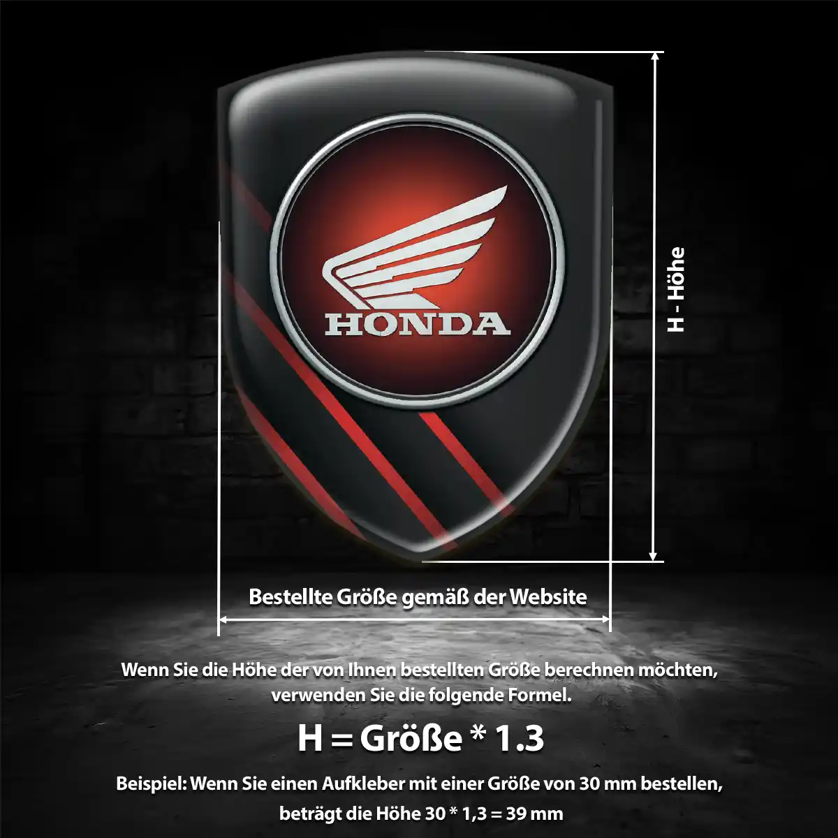 Honda Embleme Silikon Aufkleber Interieurdesign
