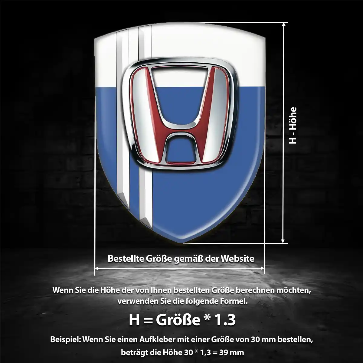 Honda Embleme Silikon Aufkleber Markenedition