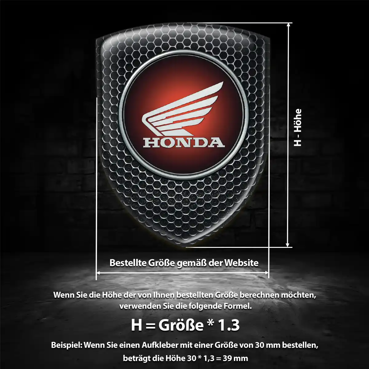 Honda Embleme Silikon Aufkleber Premiumqualität