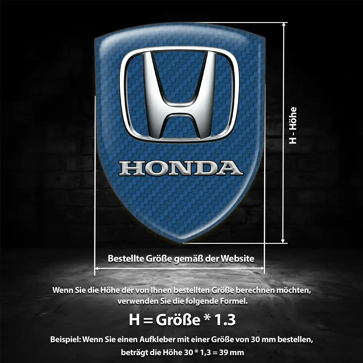 Honda Embleme Silikon Aufkleber Tuningfahrzeug