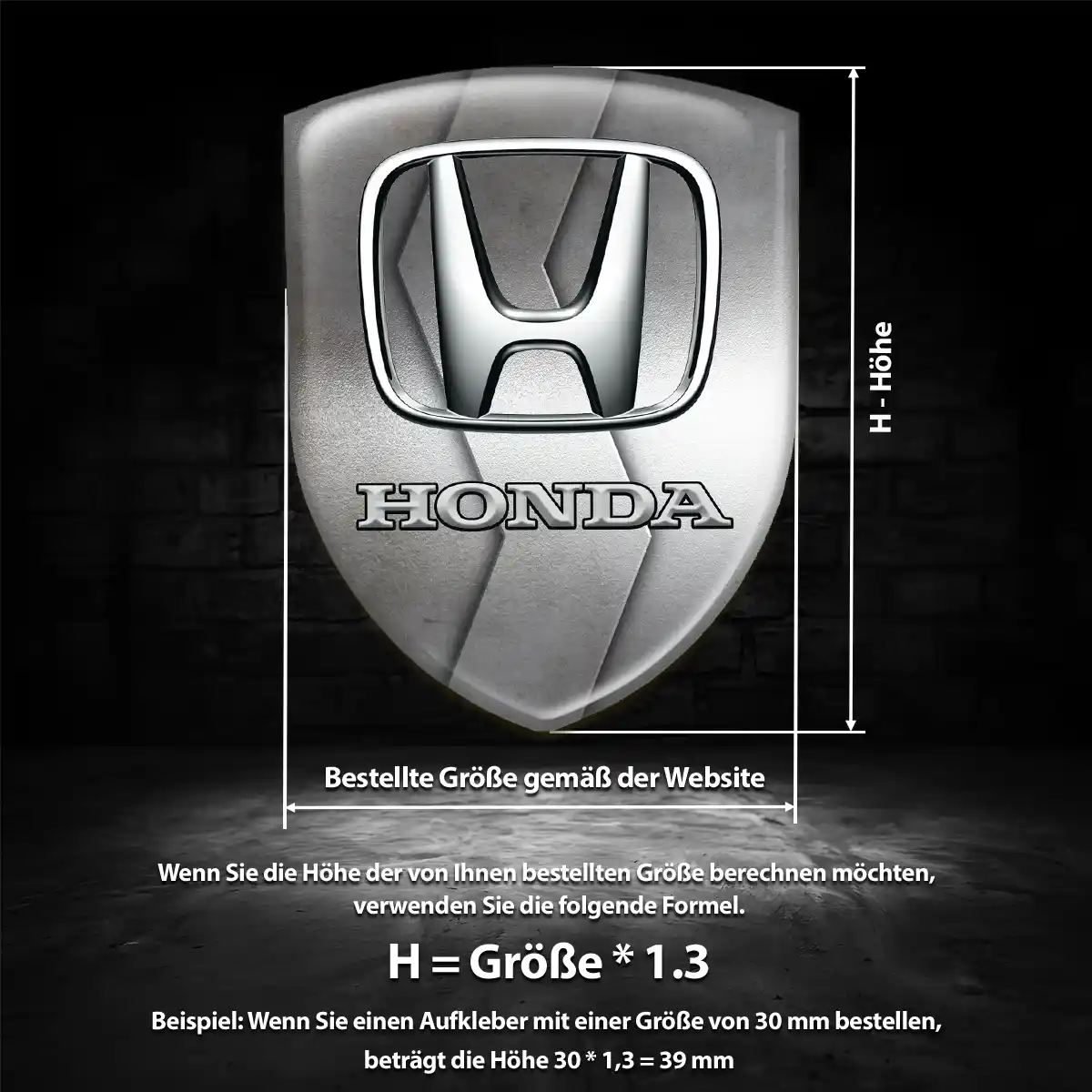 Honda Silikon Aufkleber Ausdrucksstarkes Design