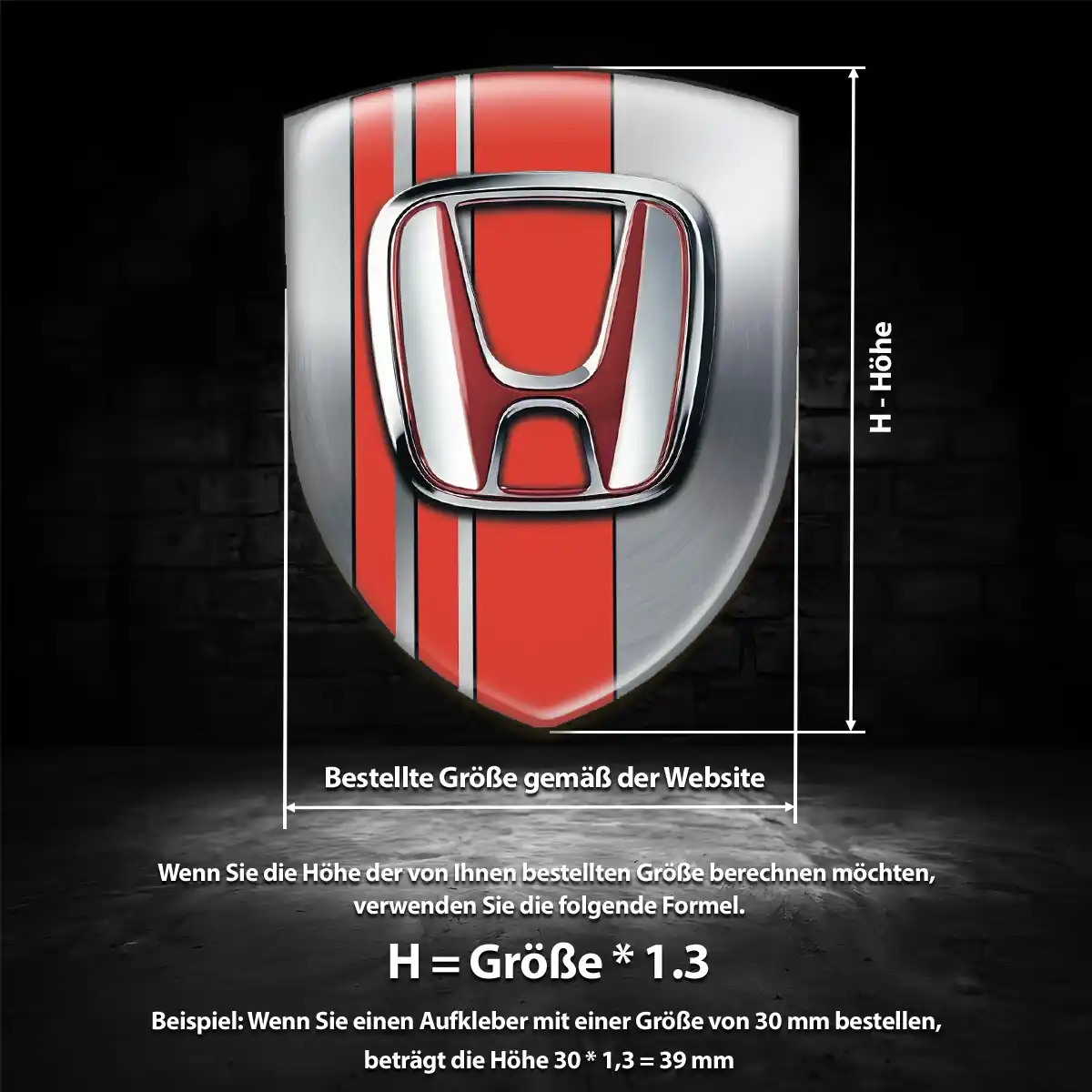 Honda Silikon Aufkleber Embleme Auto Limitierte Auflage