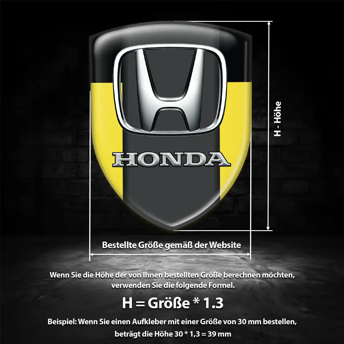 Honda Silikon Aufkleber Embleme Auto Premium-Edition