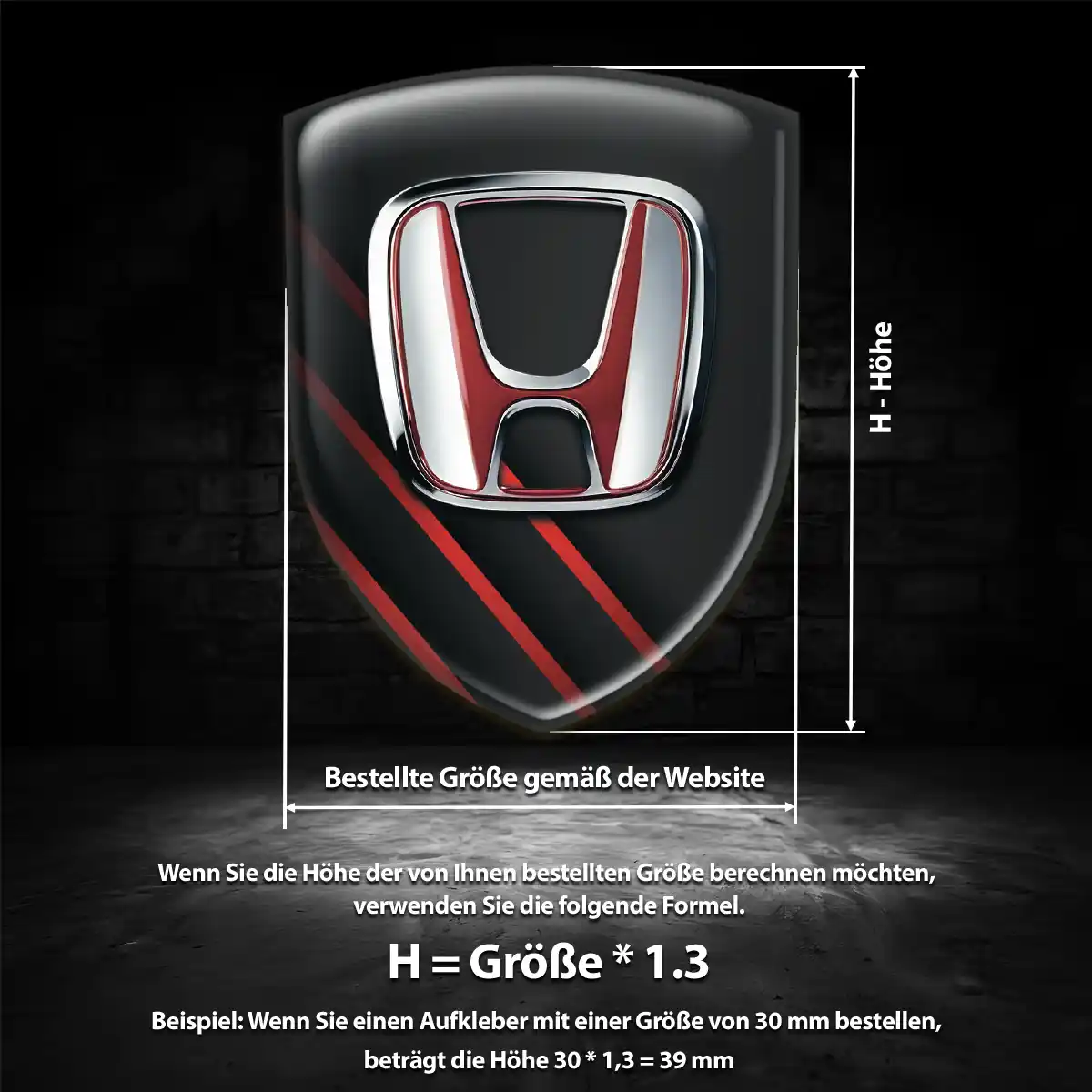 Honda Silikon Aufkleber Embleme Elegantes Design