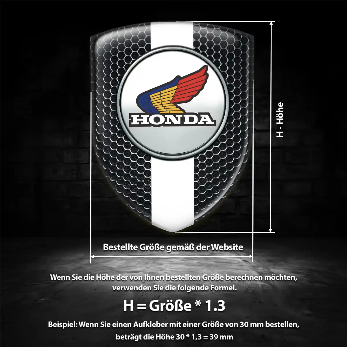Honda Silikon Aufkleber Embleme Hochwertiges Harz