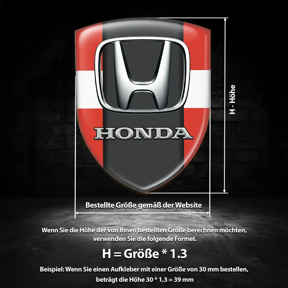 Honda Silikon Aufkleber Embleme Premiumqualität