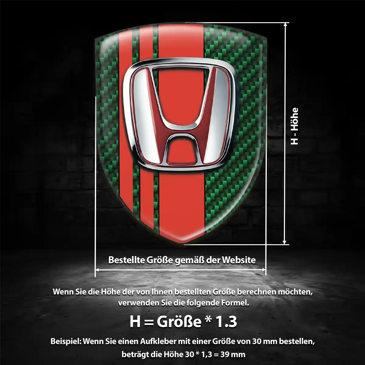 Honda Silikon Aufkleber Embleme Tuningfahrzeug