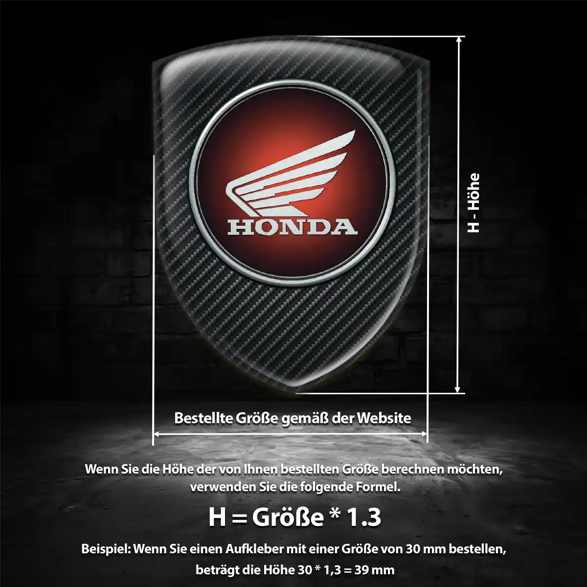 Honda Silikon Aufkleber Interieurdesign