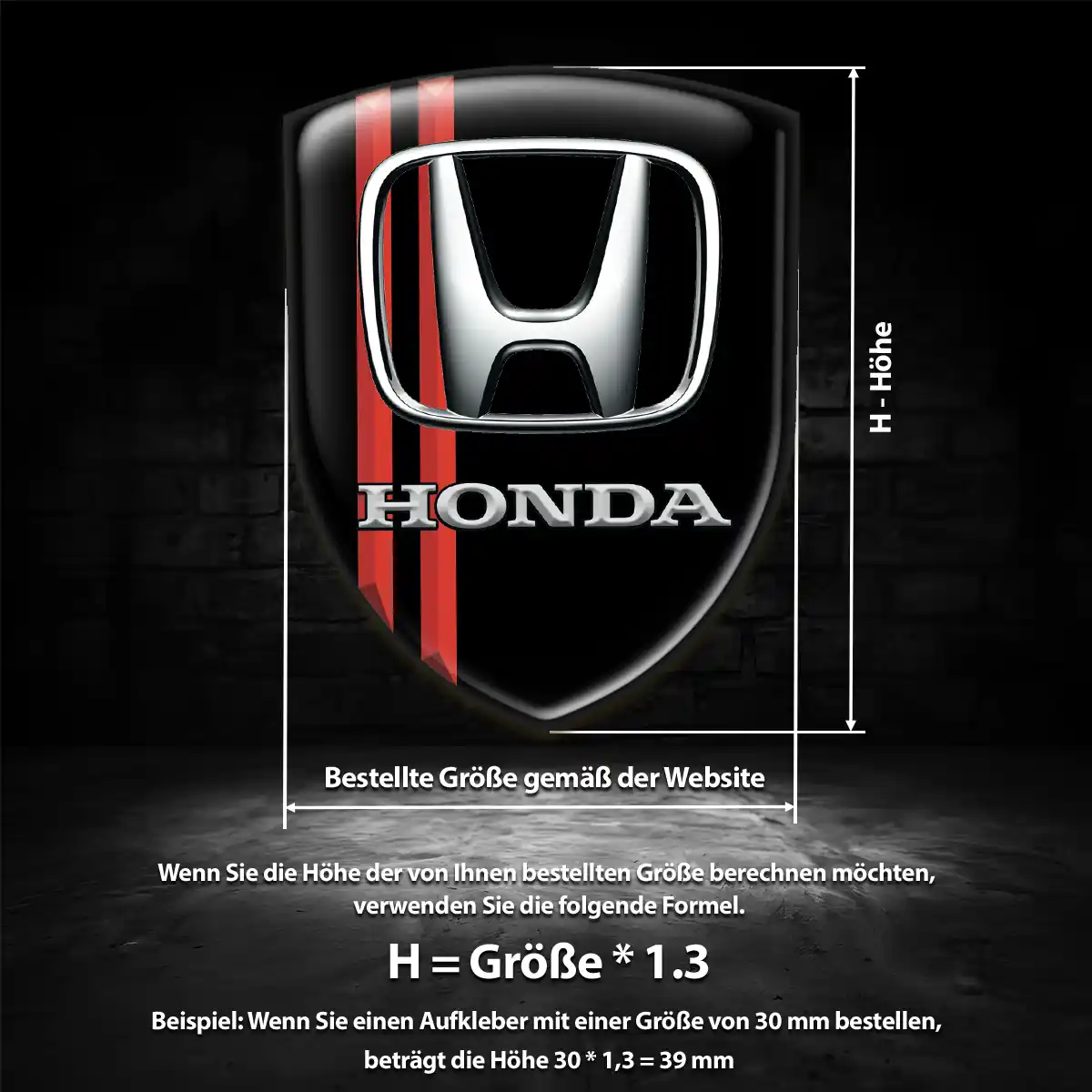 Honda Silikon Aufkleber Markenedition