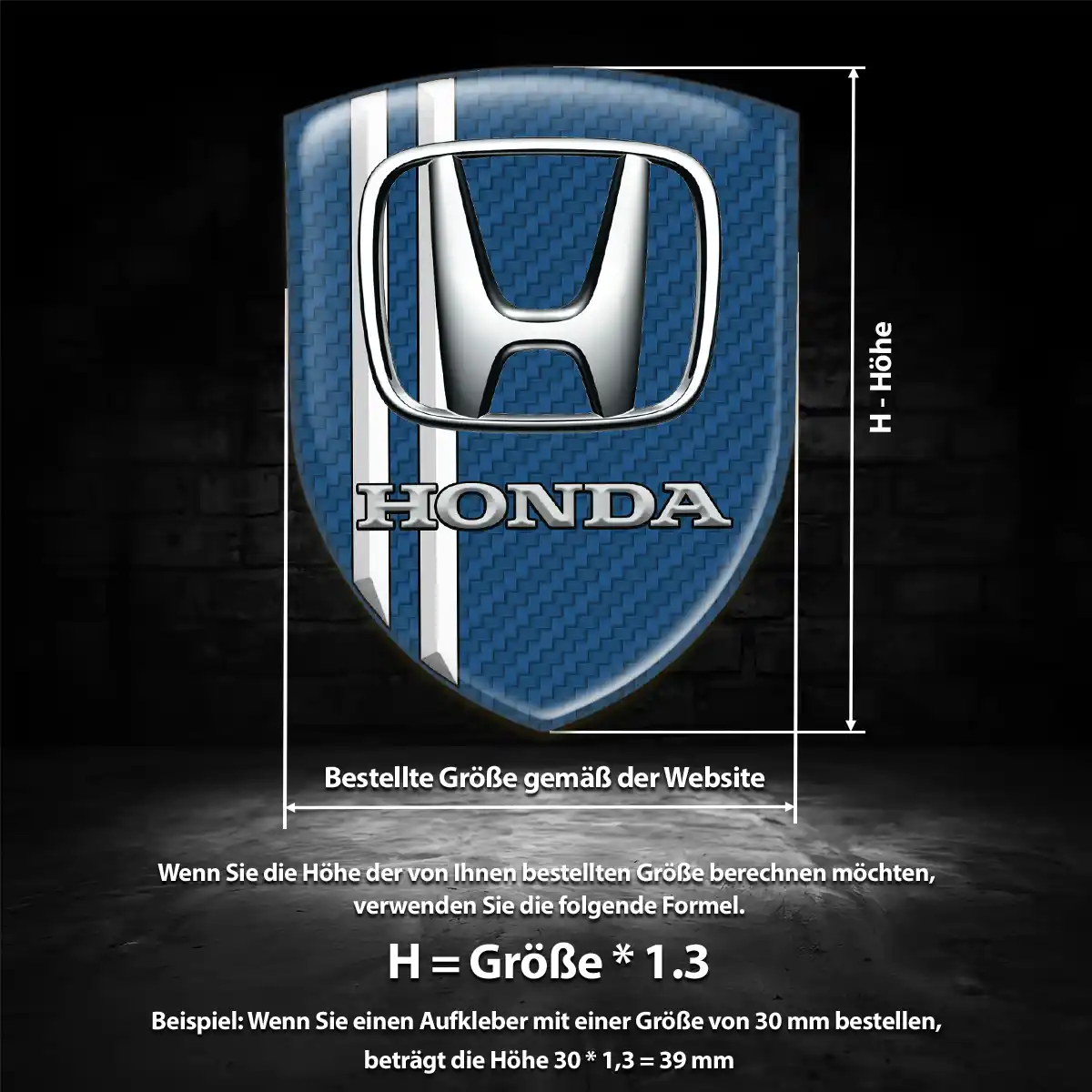 Honda Silikon Aufkleber Premium-Edition