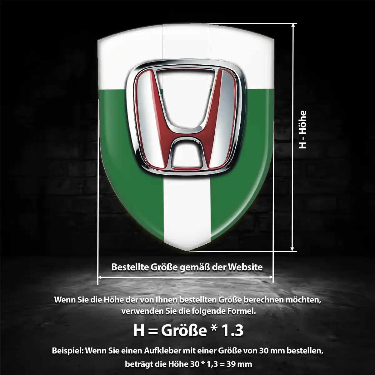Honda Silikon Aufkleber Premiumqualität