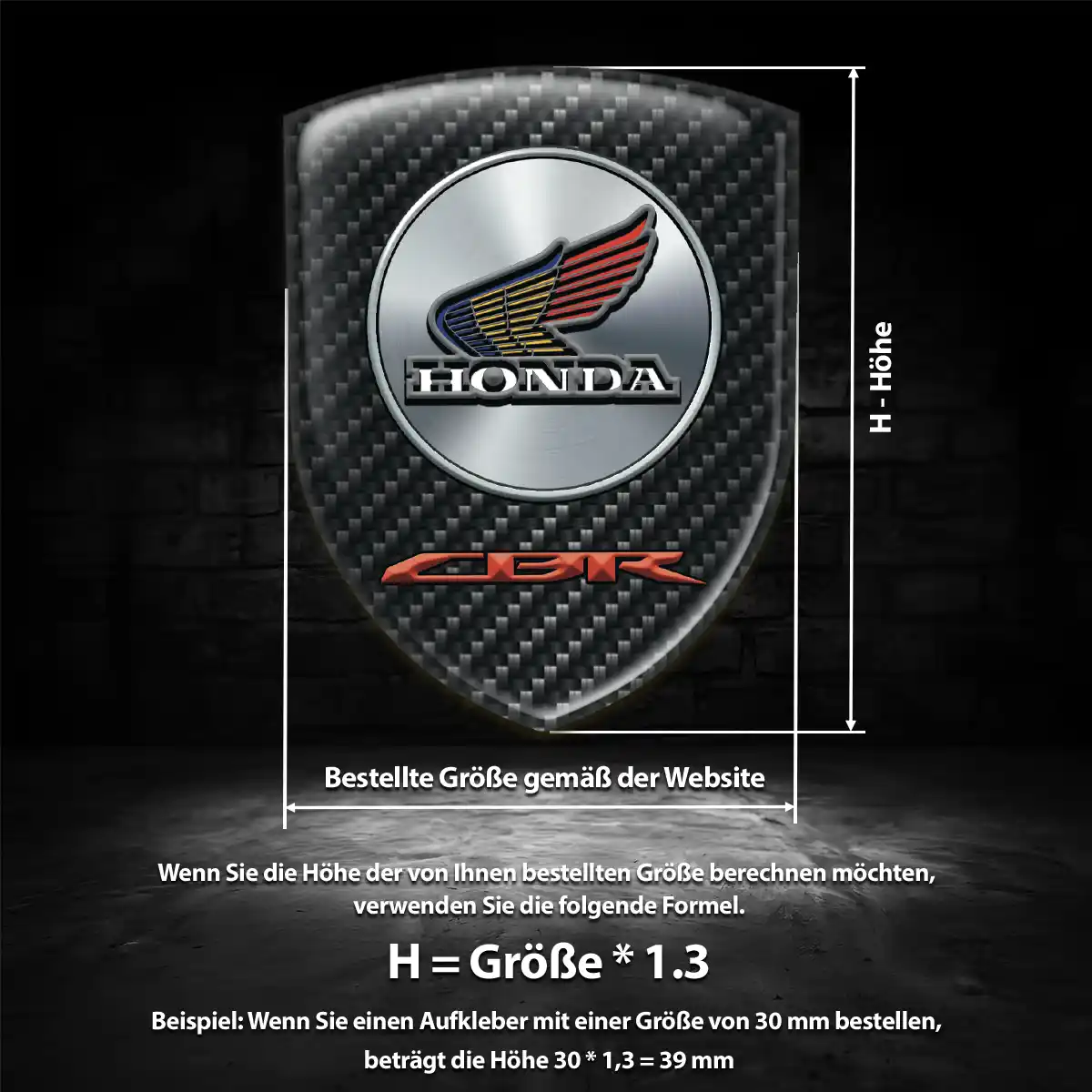 Honda Silikon Aufkleber Wappen Ausdrucksstarkes Design
