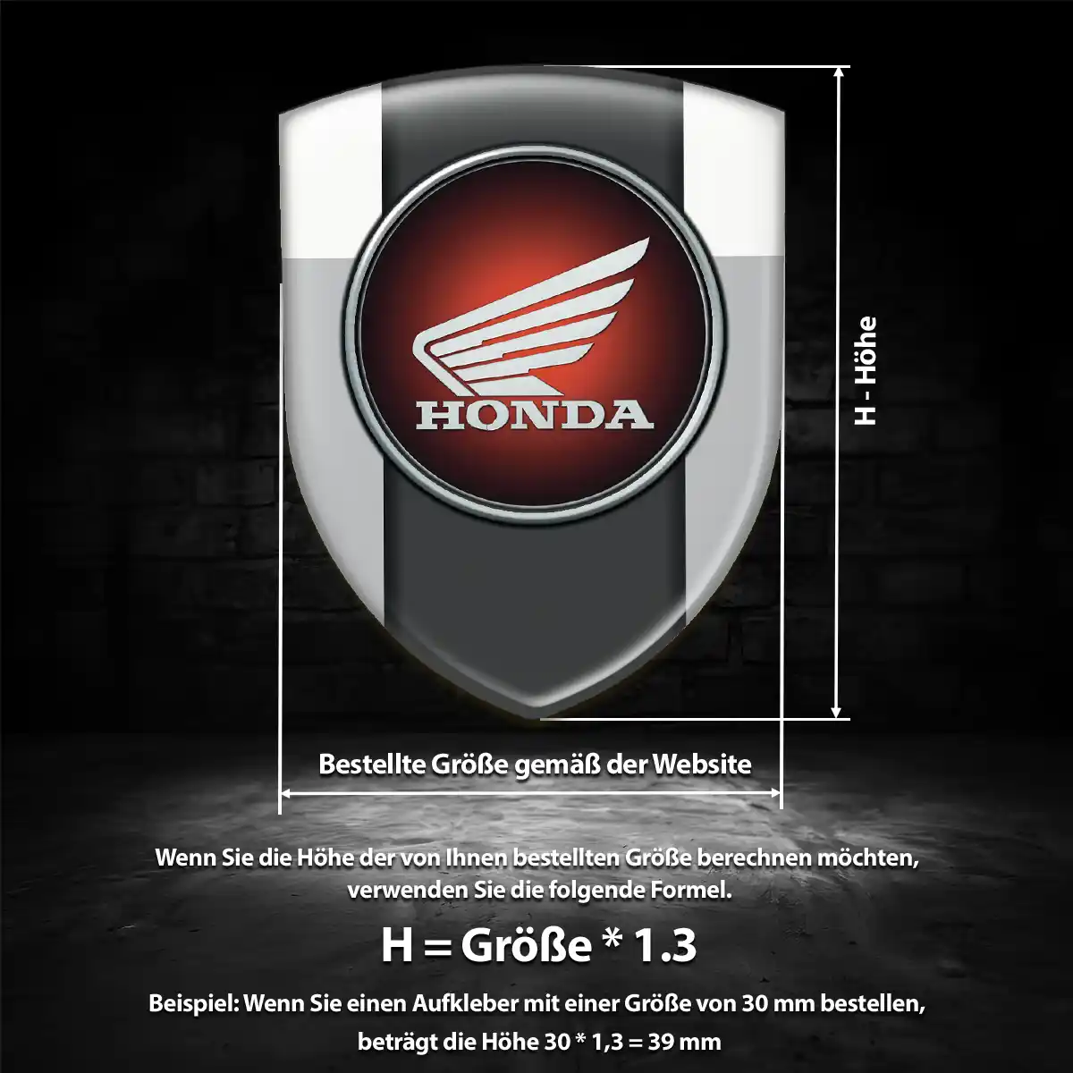 Honda Silikon Aufkleber Wappen Auto Edles Design