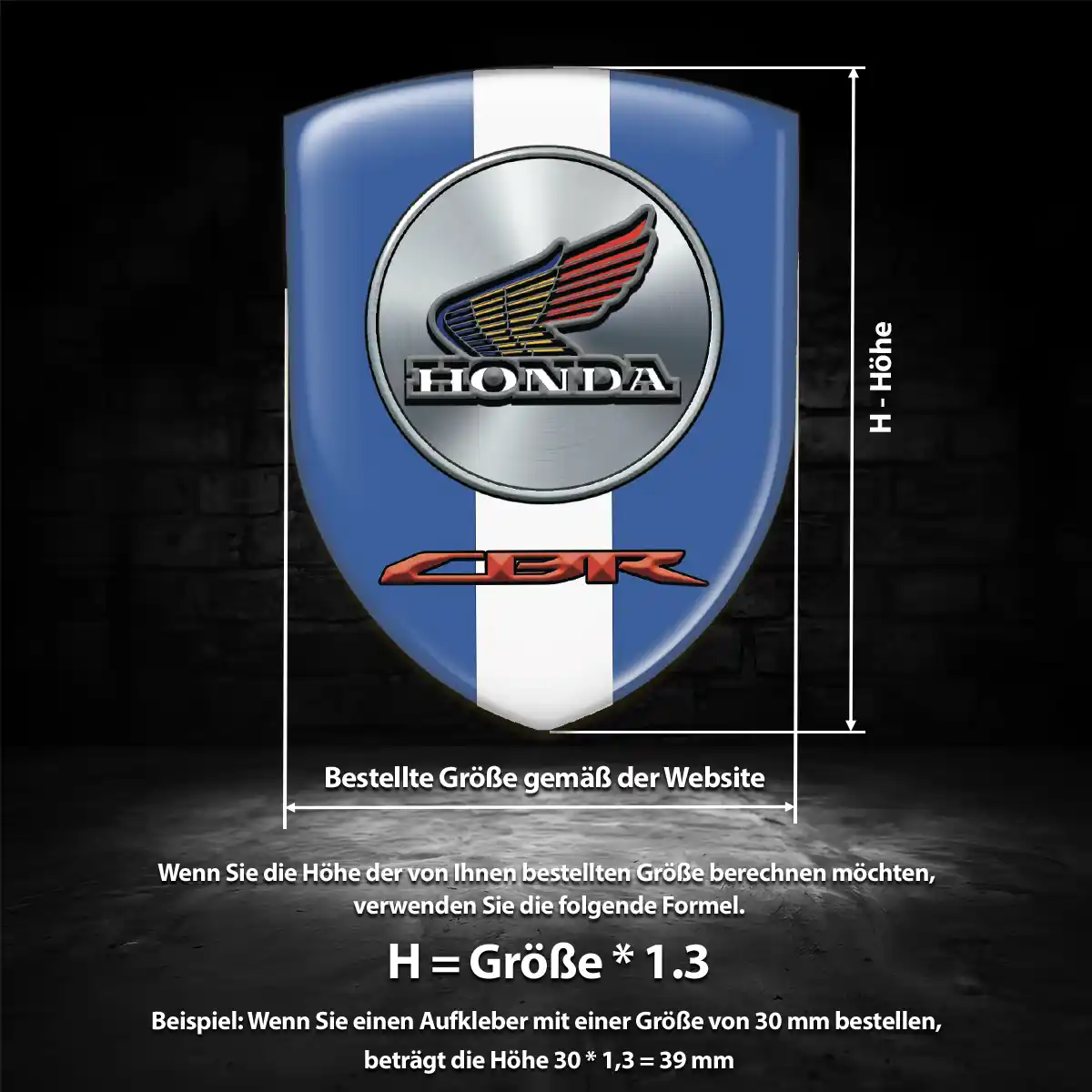Honda Silikon Aufkleber Wappen Auto Hochwertiges Harz