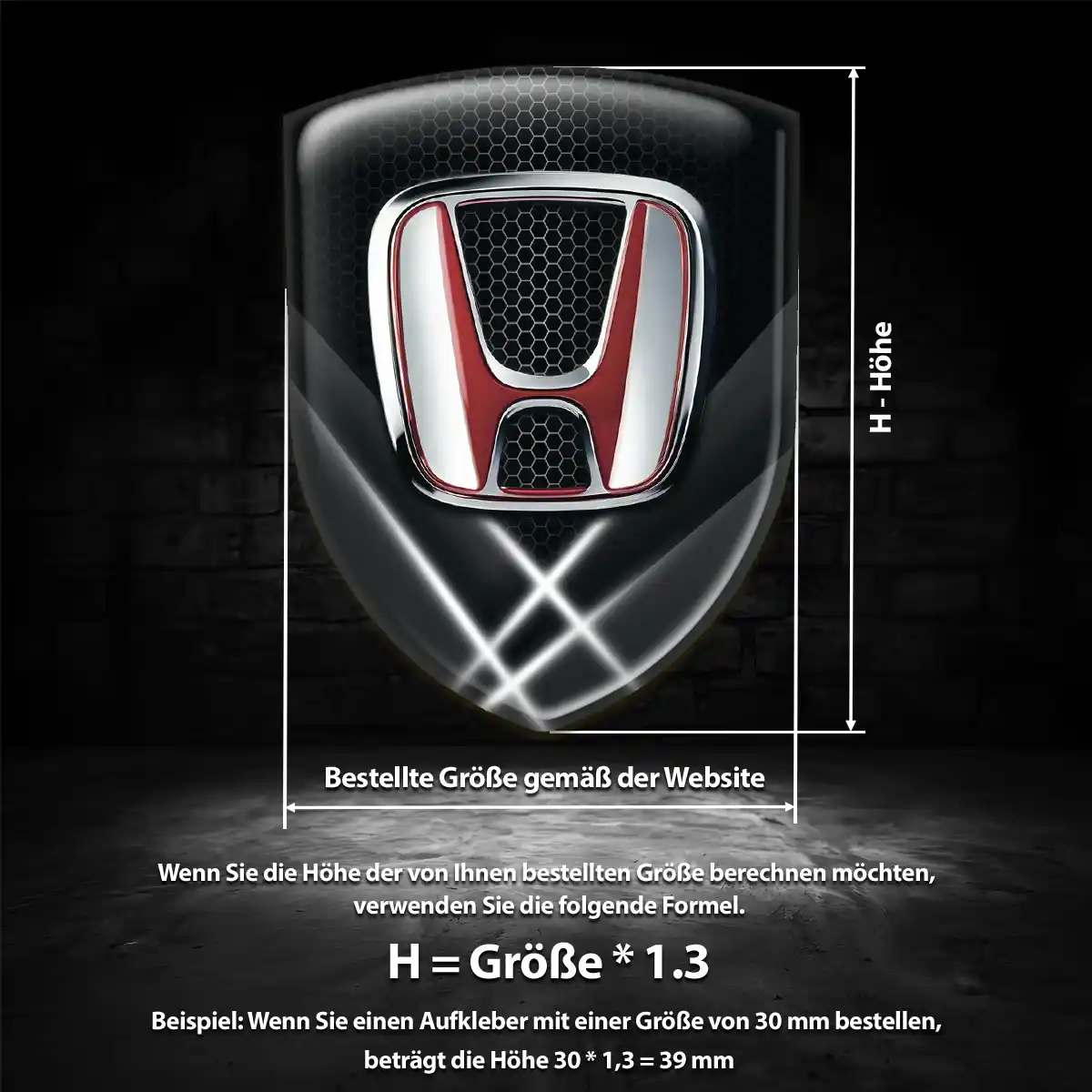 Honda Silikon Aufkleber Wappen Auto Interieurdesign