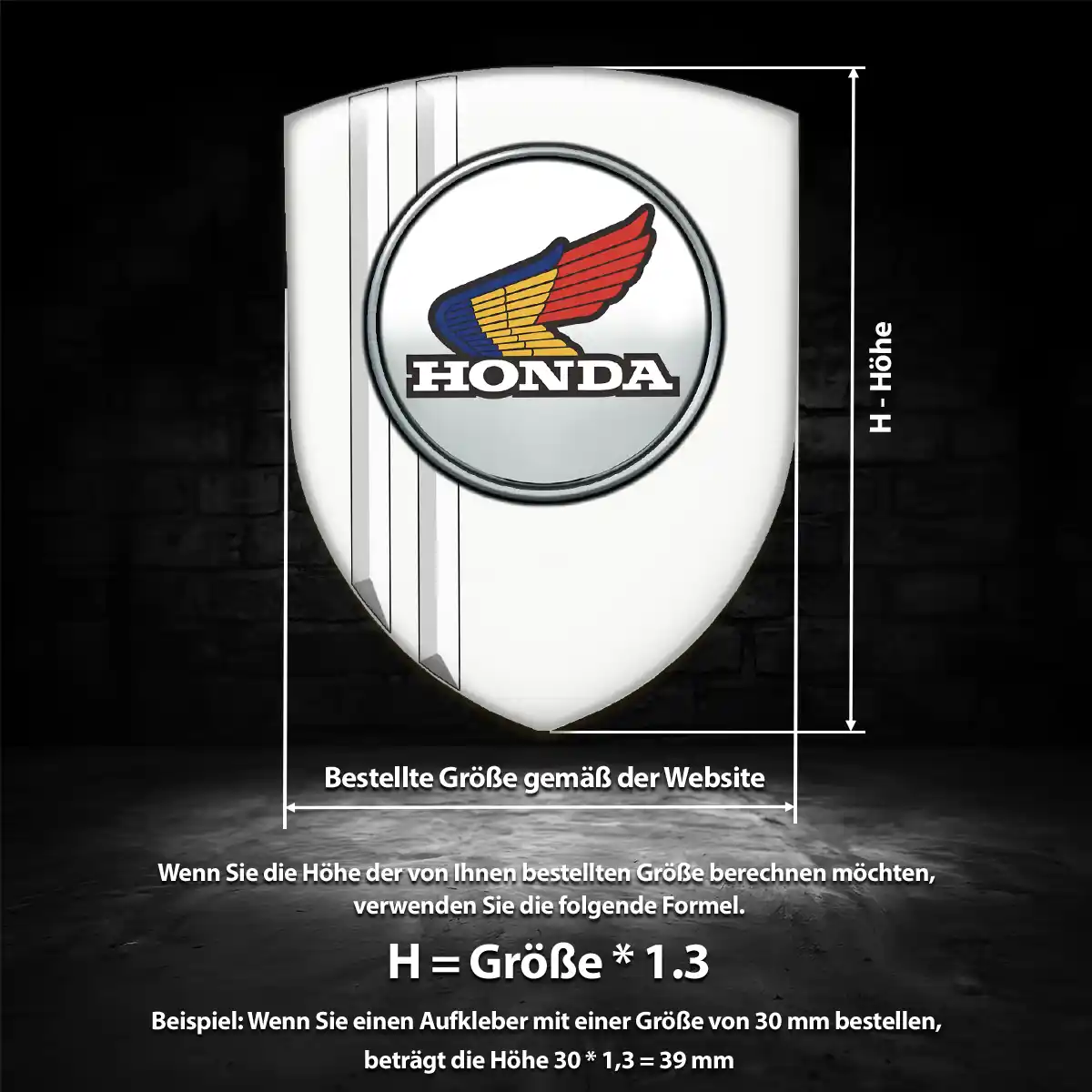 Honda Silikon Aufkleber Wappen Auto Limitierte Auflage