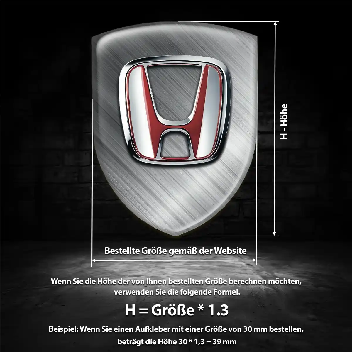 Honda Silikon Aufkleber Wappen Auto Luxus-Edition