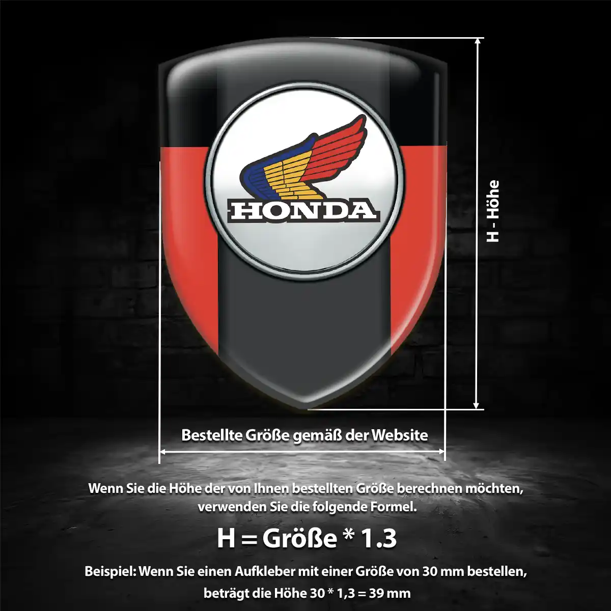 Honda Silikon Aufkleber Wappen Auto Premium-Edition