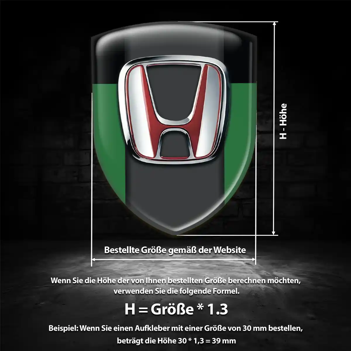 Honda Silikon Aufkleber Wappen Auto Premiumqualität