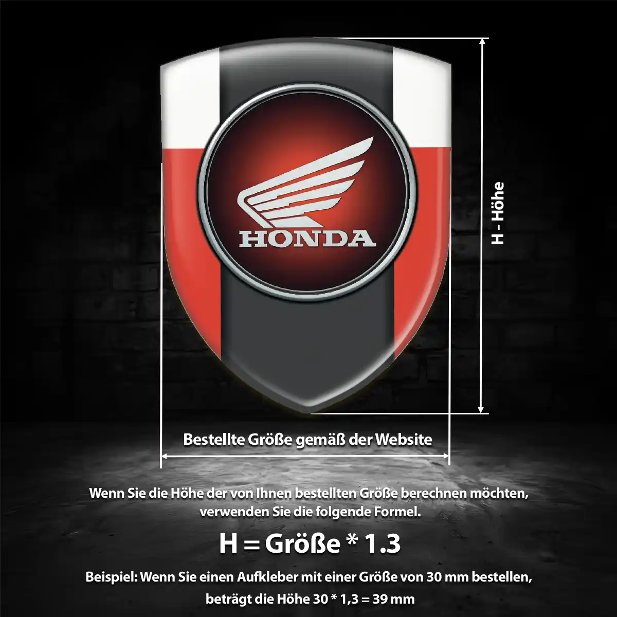 Honda Silikon Aufkleber Wappen Edles Design