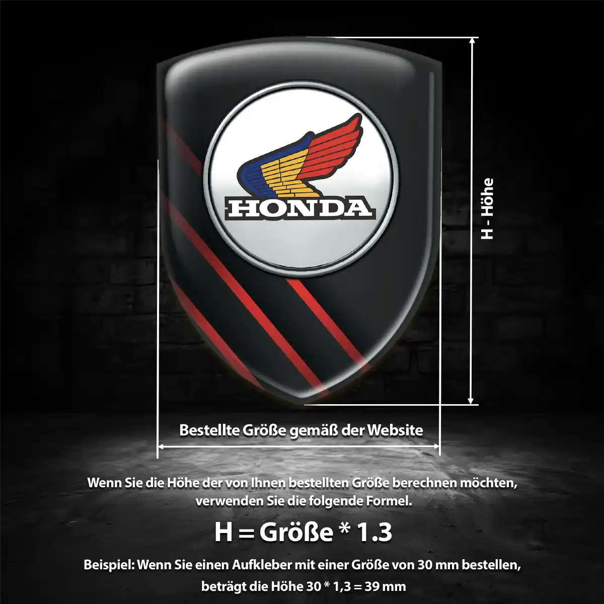 Honda Silikon Aufkleber Wappen Elegantes Design