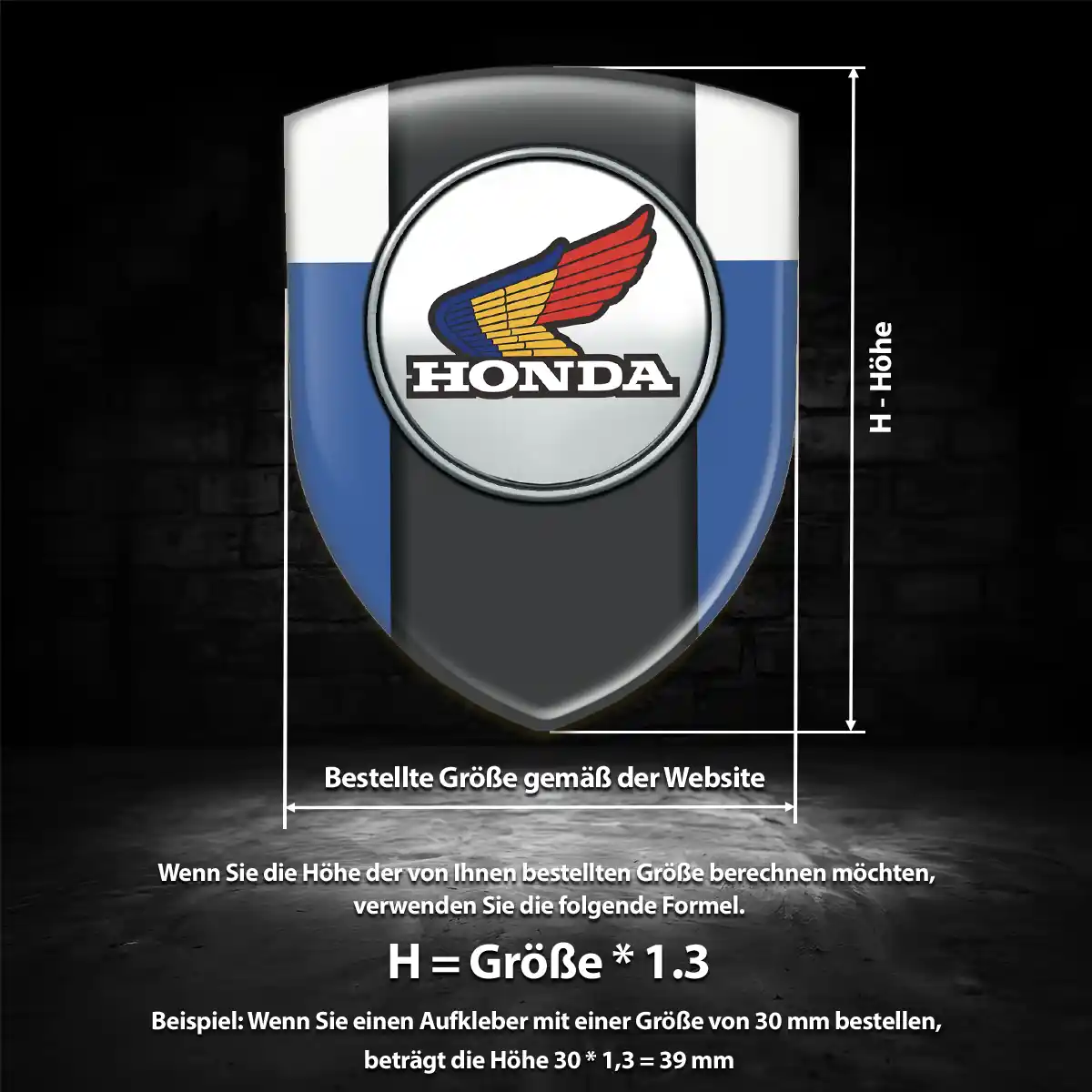 Honda Silikon Aufkleber Wappen Hochwertiges Harz