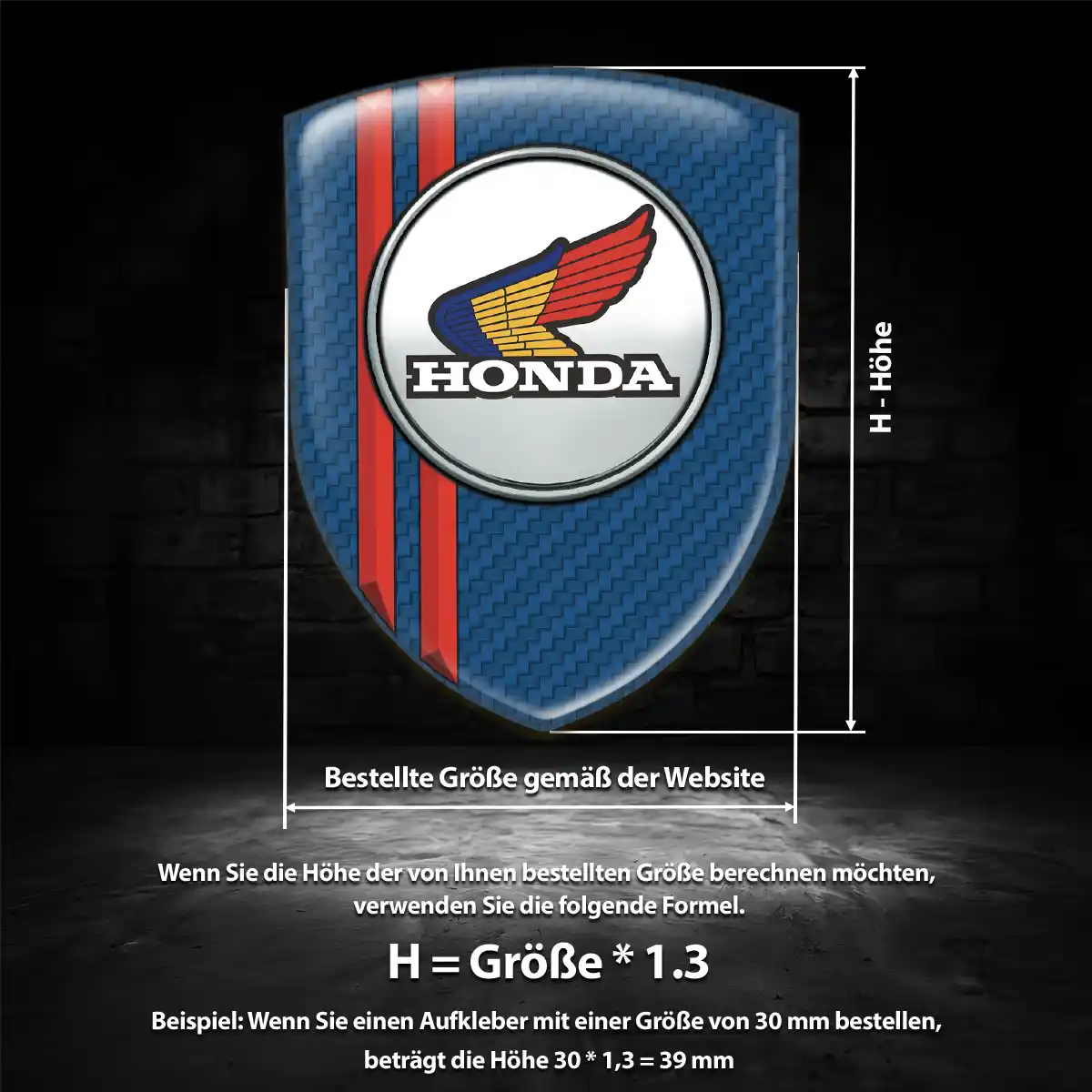 Honda Silikon Aufkleber Wappen Limitierte Auflage