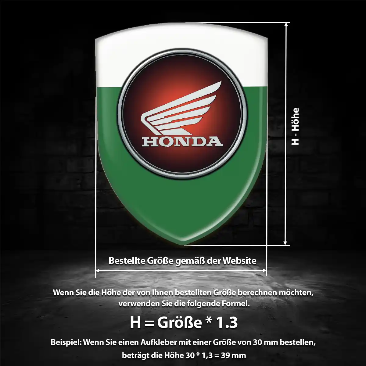 Honda Silikon Aufkleber Wappen Premiumqualität