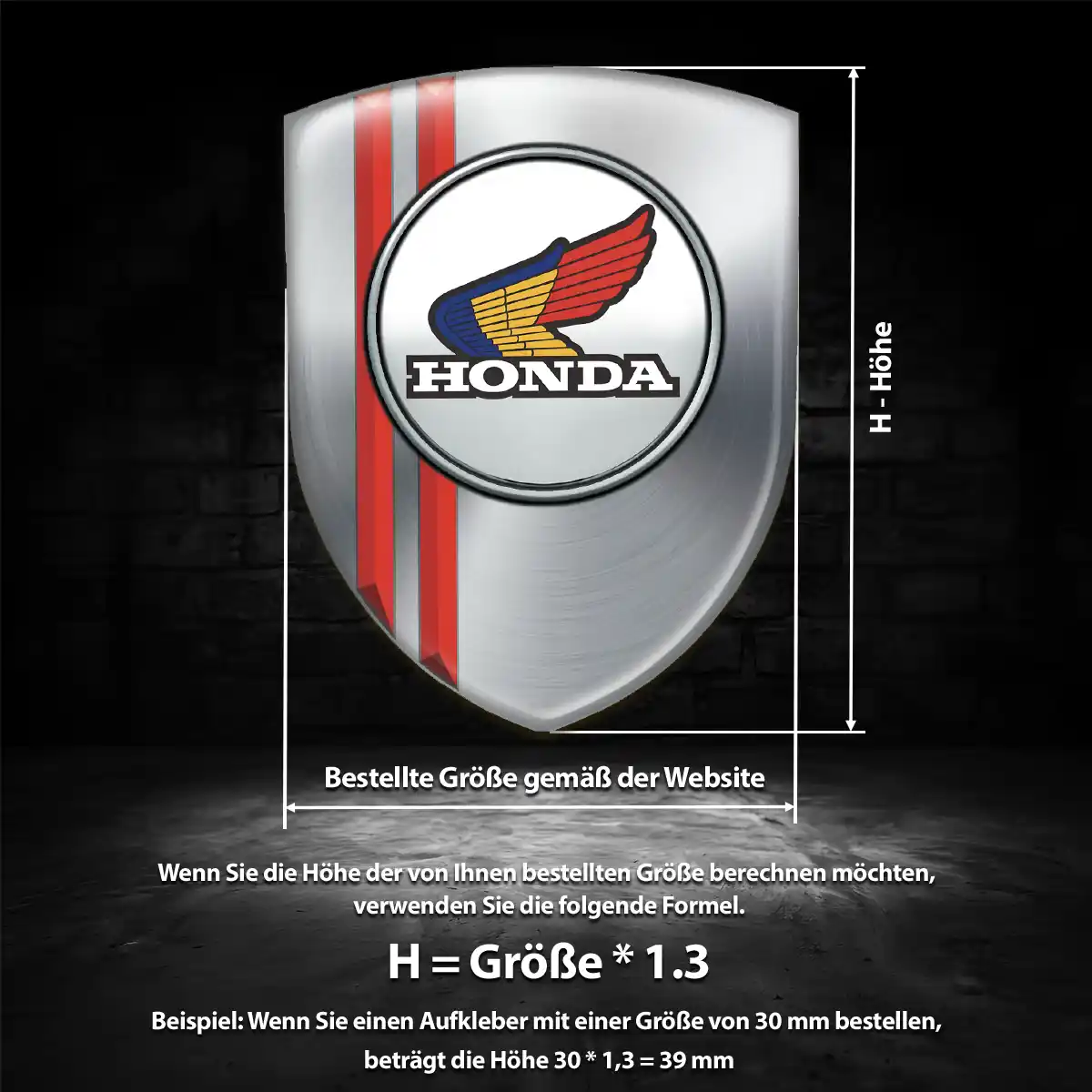 Honda Wappen Aufkleber Auto Edles Design