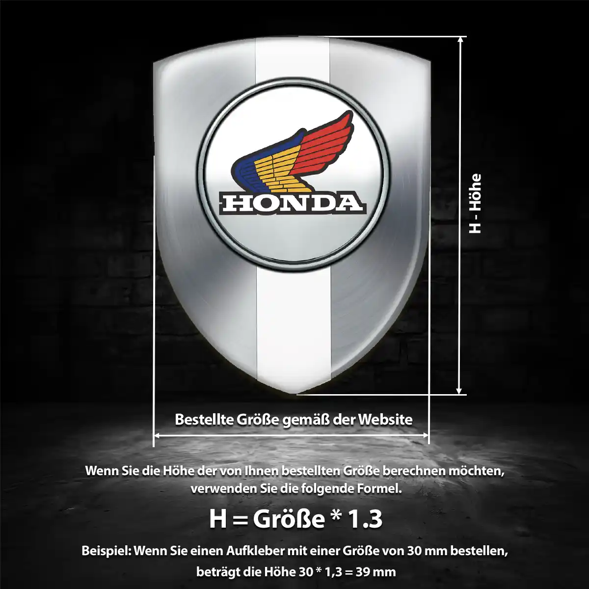 Honda Wappen Aufkleber Auto Hochwertiges Harz