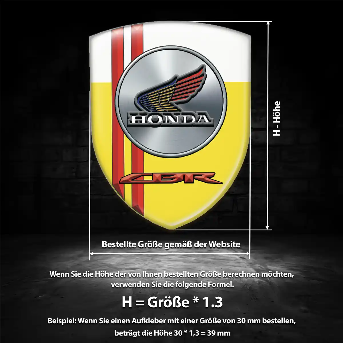 Honda Wappen Aufkleber Auto Premium-Edition