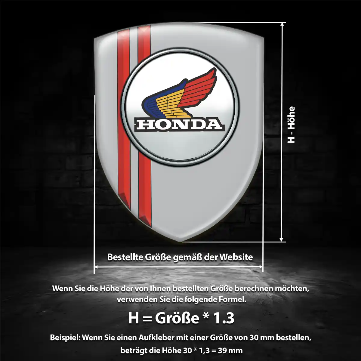 Honda Wappen Aufkleber Edles Design