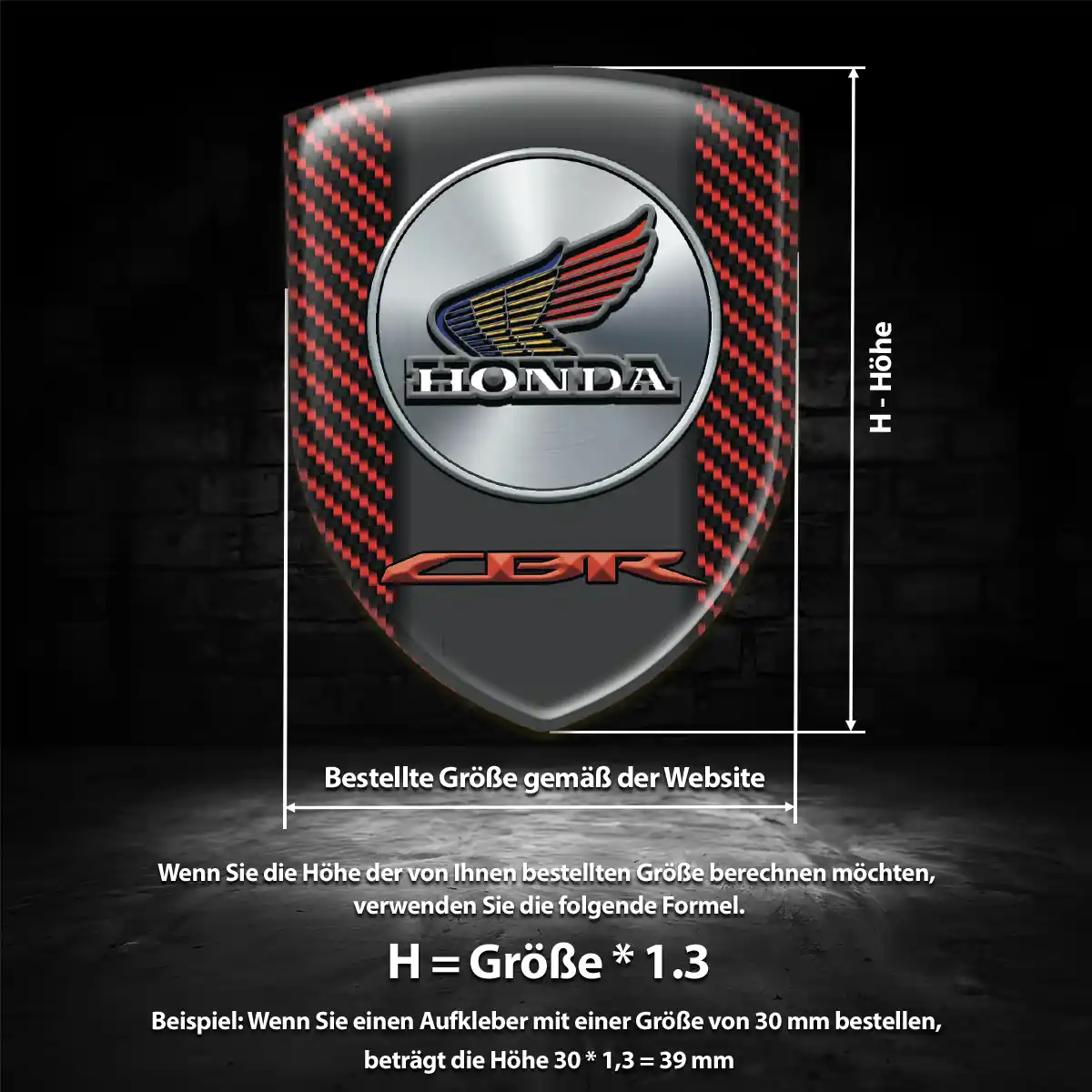 Honda Wappen Aufkleber Emblem Ausdrucksstarkes Design