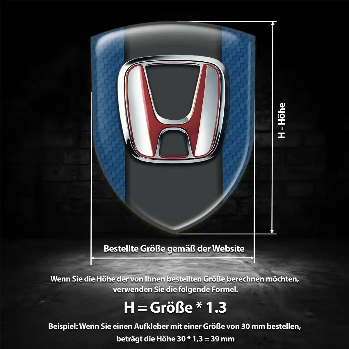 Honda Wappen Aufkleber Emblem Auto Edles Design