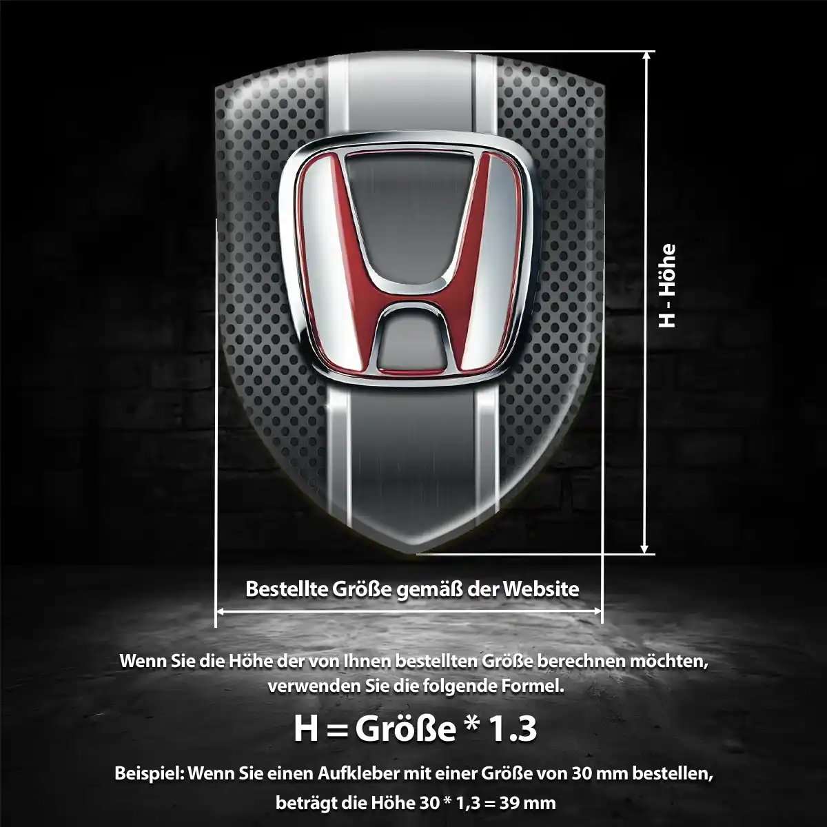 Honda Wappen Aufkleber Emblem Auto Elegantes Design