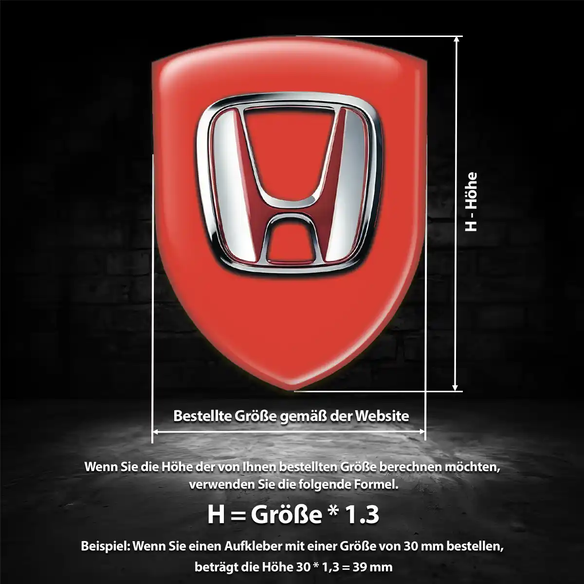 Honda Wappen Aufkleber Emblem Auto Hochwertiges Harz