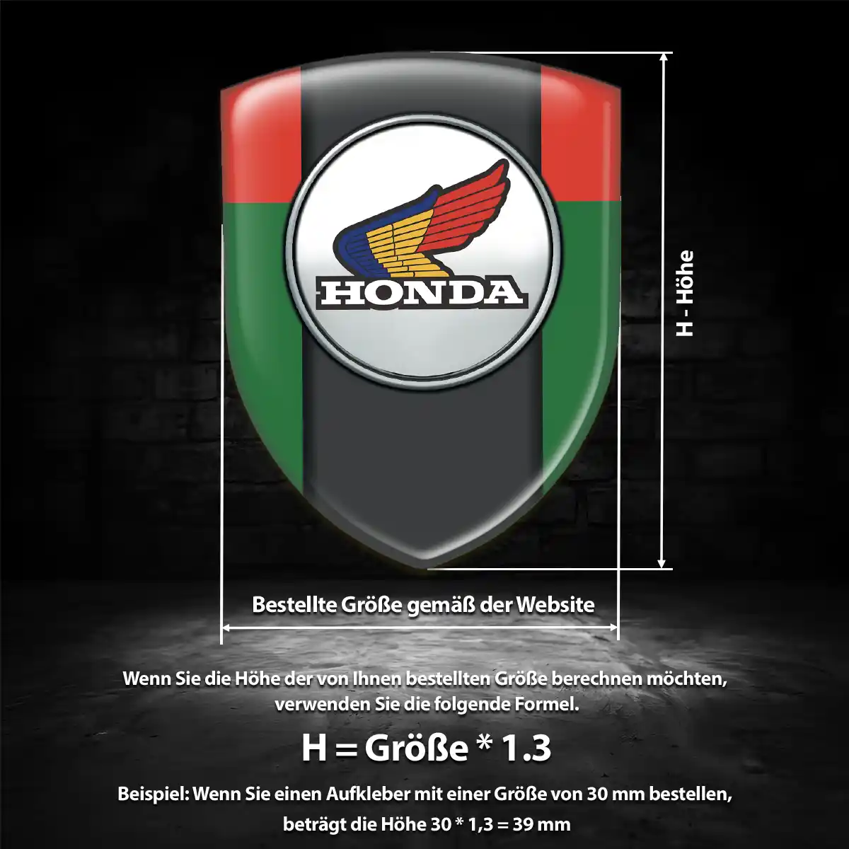 Honda Wappen Aufkleber Emblem Auto Premium-Edition