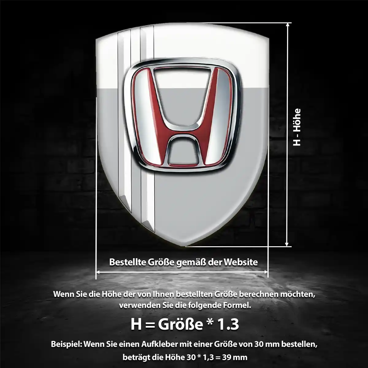Honda Wappen Aufkleber Emblem Auto Premiumqualität