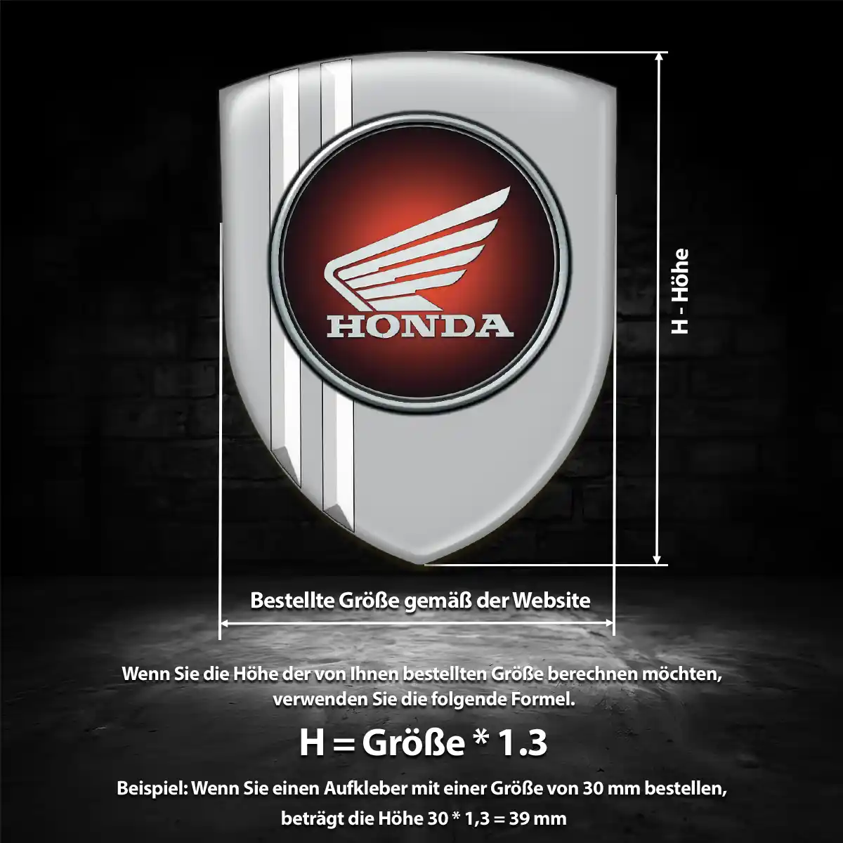 Honda Wappen Aufkleber Emblem Edles Design