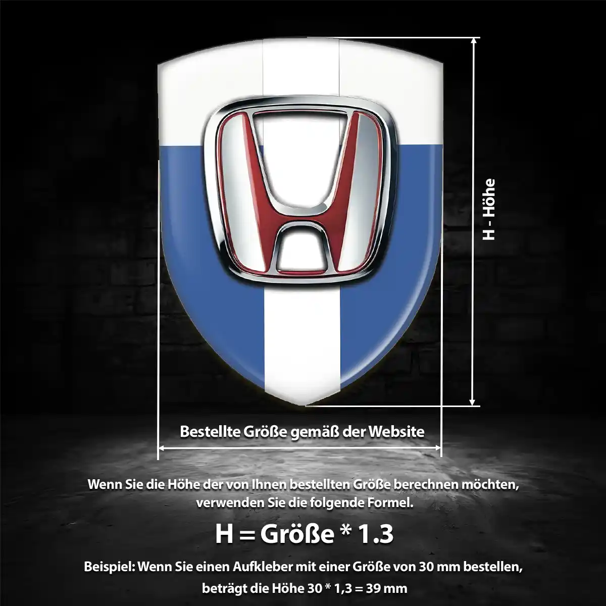Honda Wappen Aufkleber Emblem Erstklassige Qualität