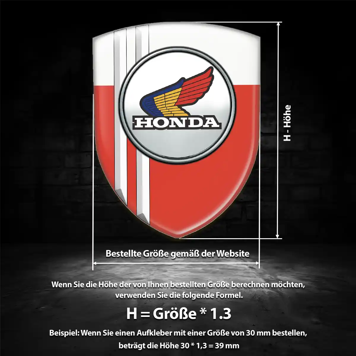 Honda Wappen Aufkleber Emblem Exterieurdesign