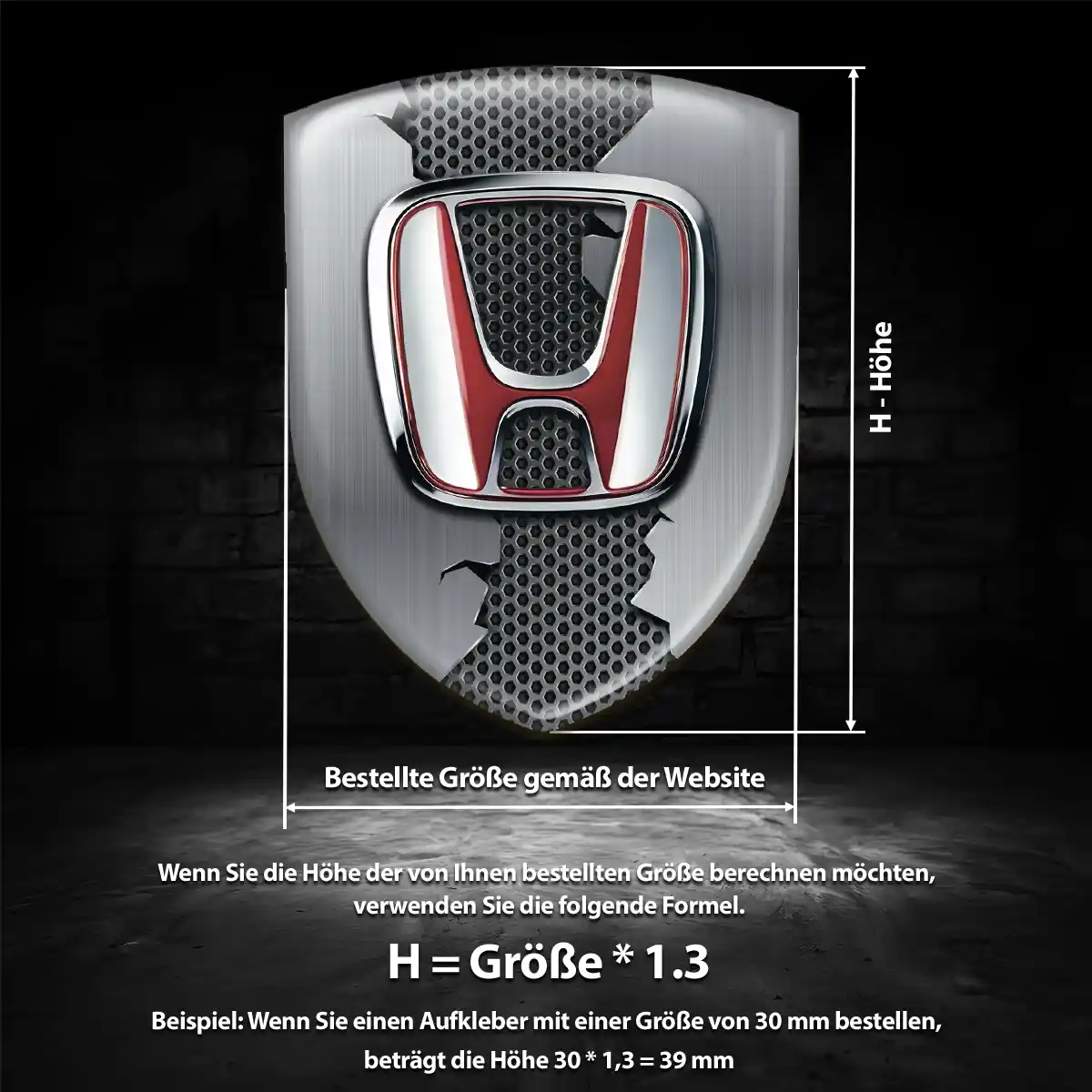 Honda Wappen Aufkleber Emblem Hohe Qualität