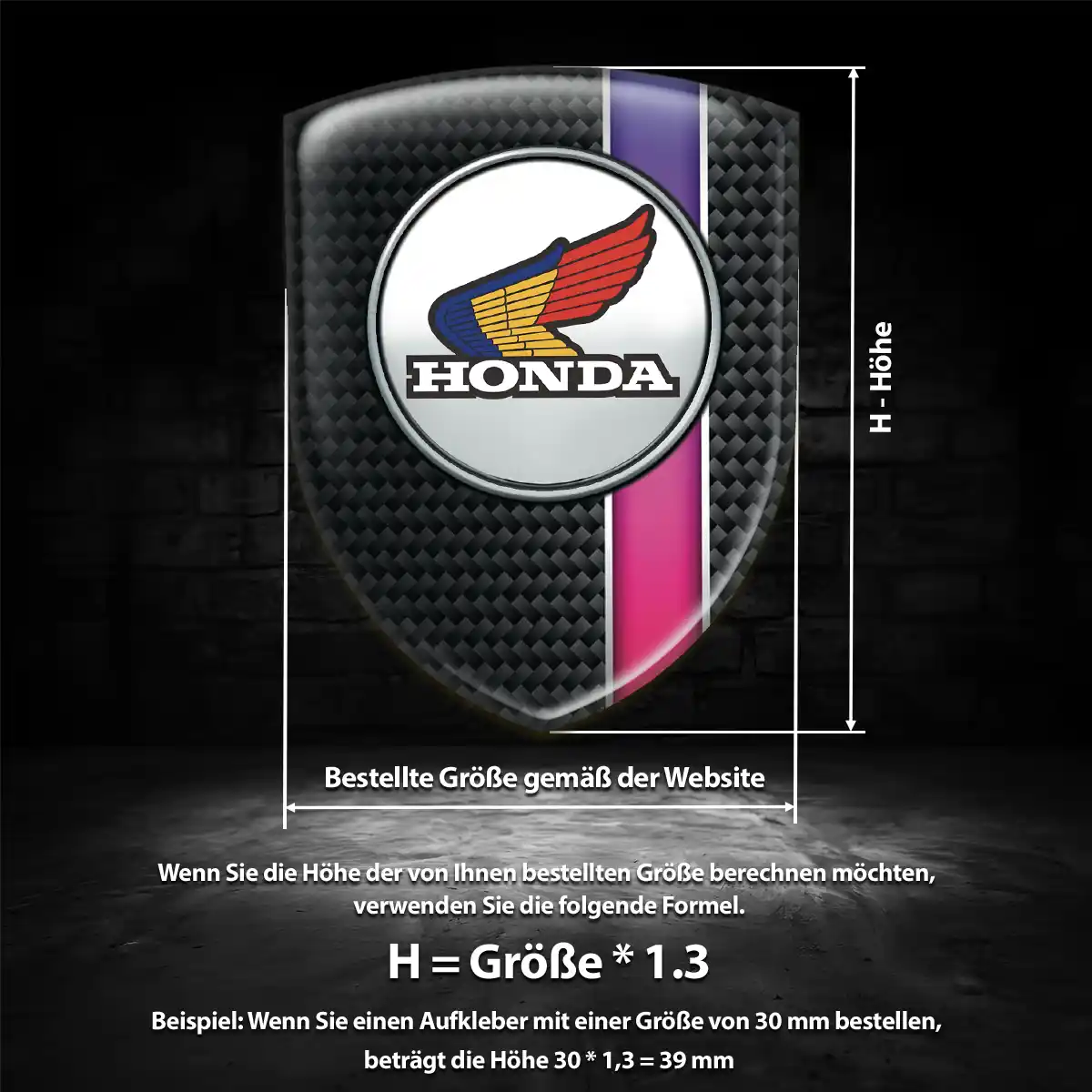 Honda Wappen Aufkleber Emblem Interieurdesign